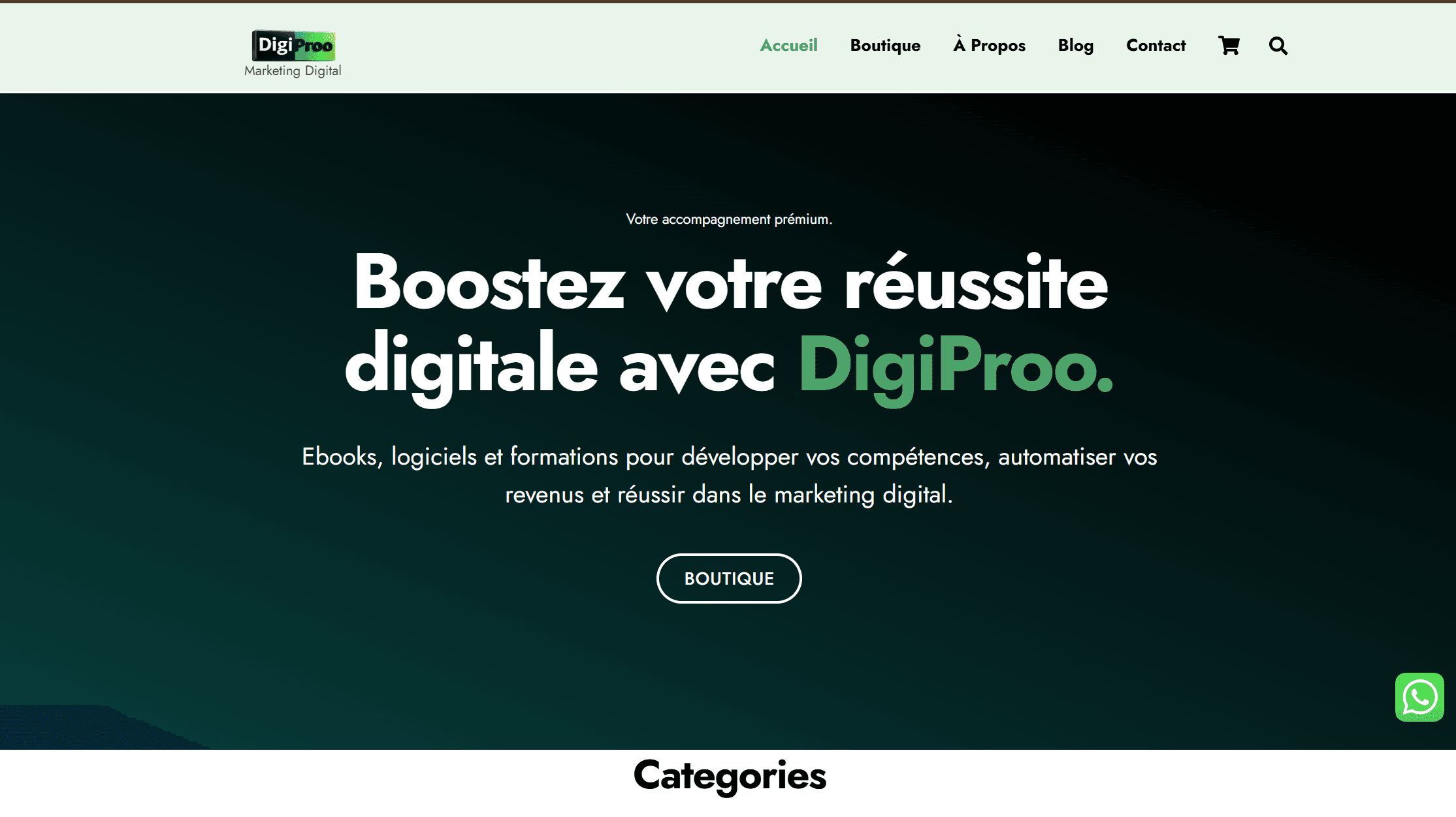 Aperçu d’un site client réalisé par Webmodernseo